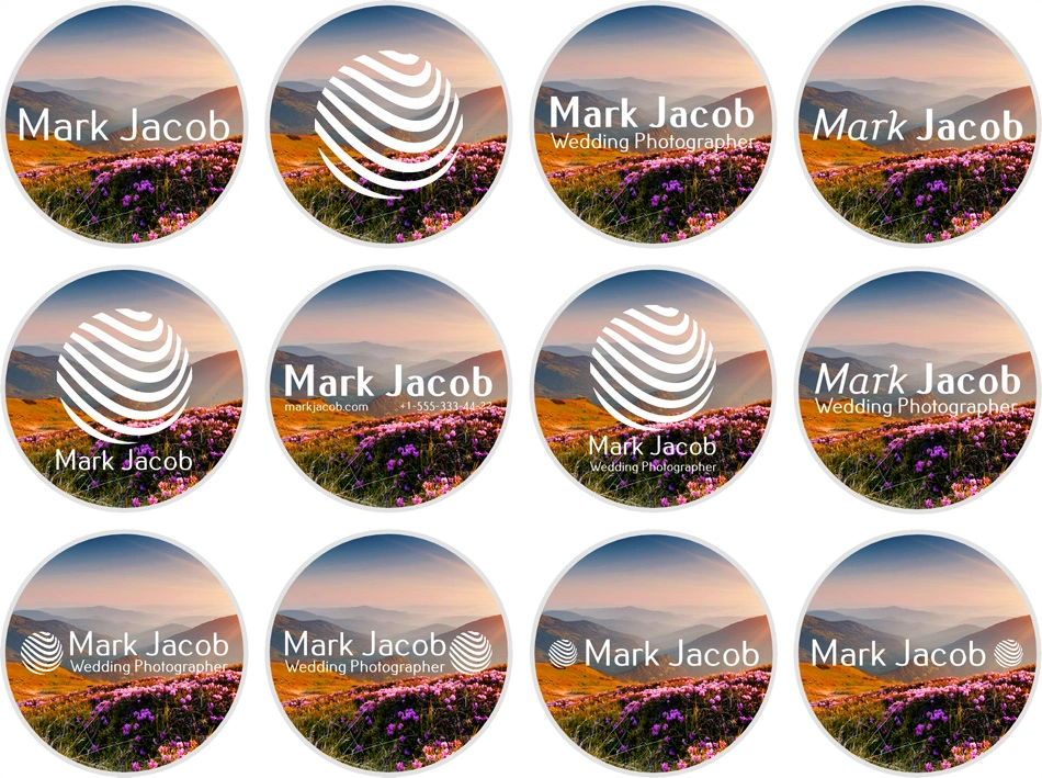 12 built-in watermark templates in Visual watermark maker