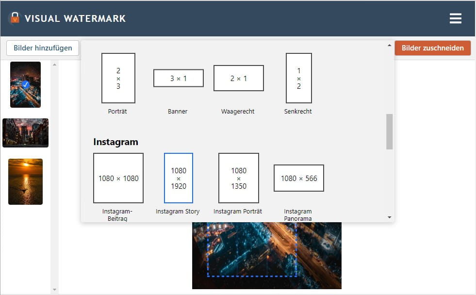 image crop for social media