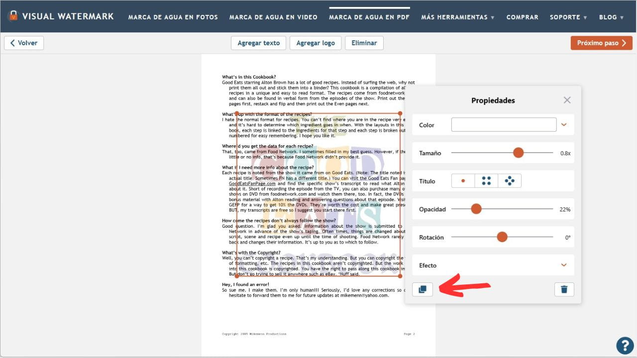 añadir marca de agua a pdf