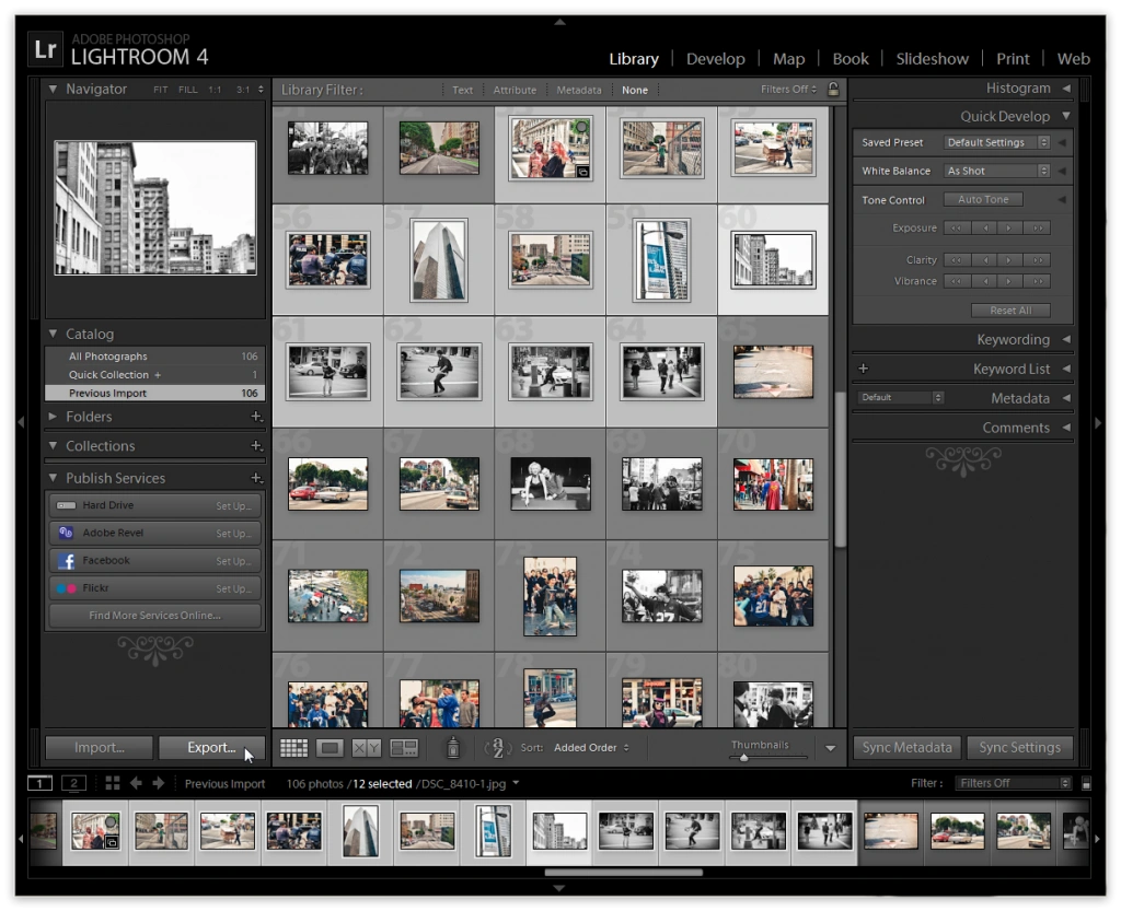 Lightroom 4 - Meerdere afbeeldingen exporteren