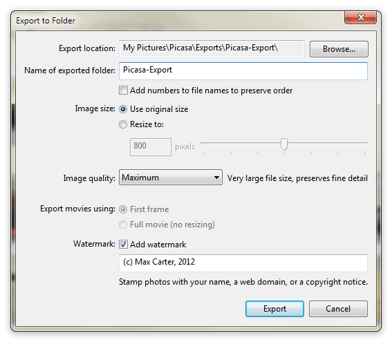 how to remove watermark from images in picasa