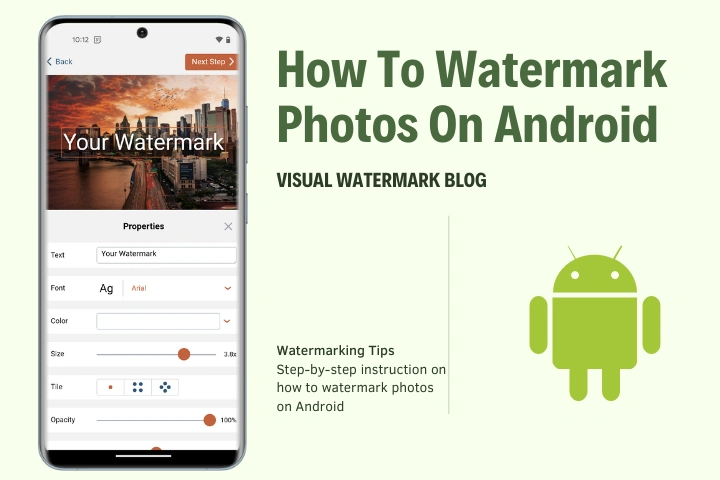 how to watermark photos on Android
