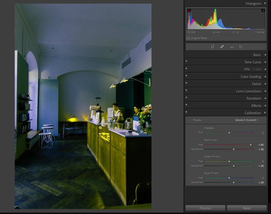 Calibration in lightroom