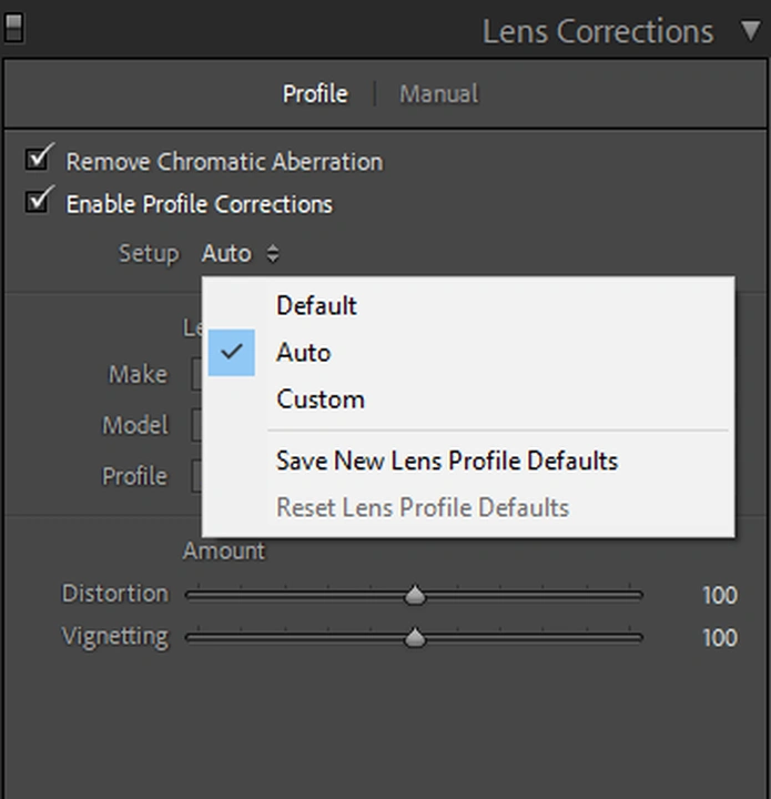 Lens Corrections in lightroom