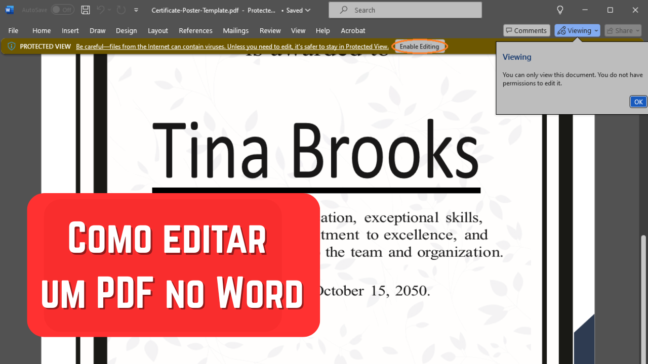 Como editar um PDF no Word