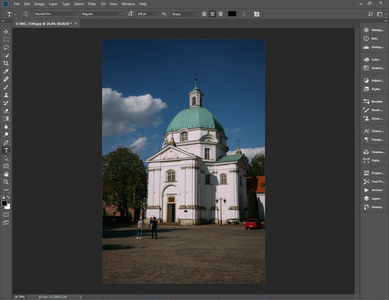 Batch watermarking in Photoshop tutorial - Step #1 - Open a photo