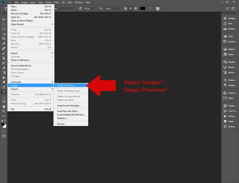 Batch watermarking in Photoshop tutorial - Step #8 - Start the batch watermarking