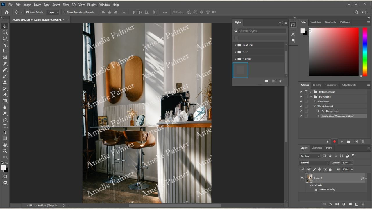 how to make tiled watermark in photoshop