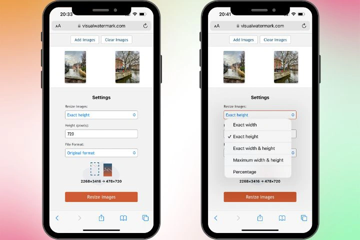 how to resize image on iPhone online