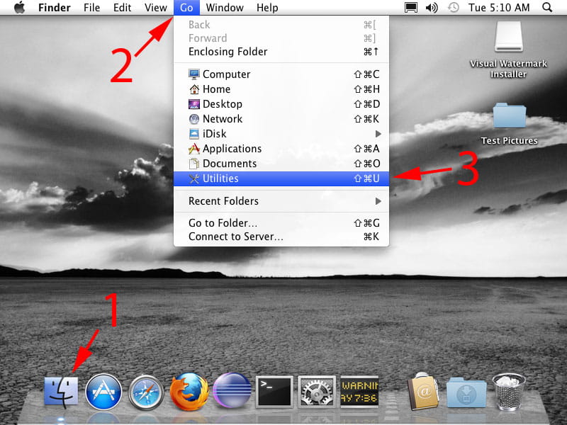 Use Finder to Open the Utilities folder