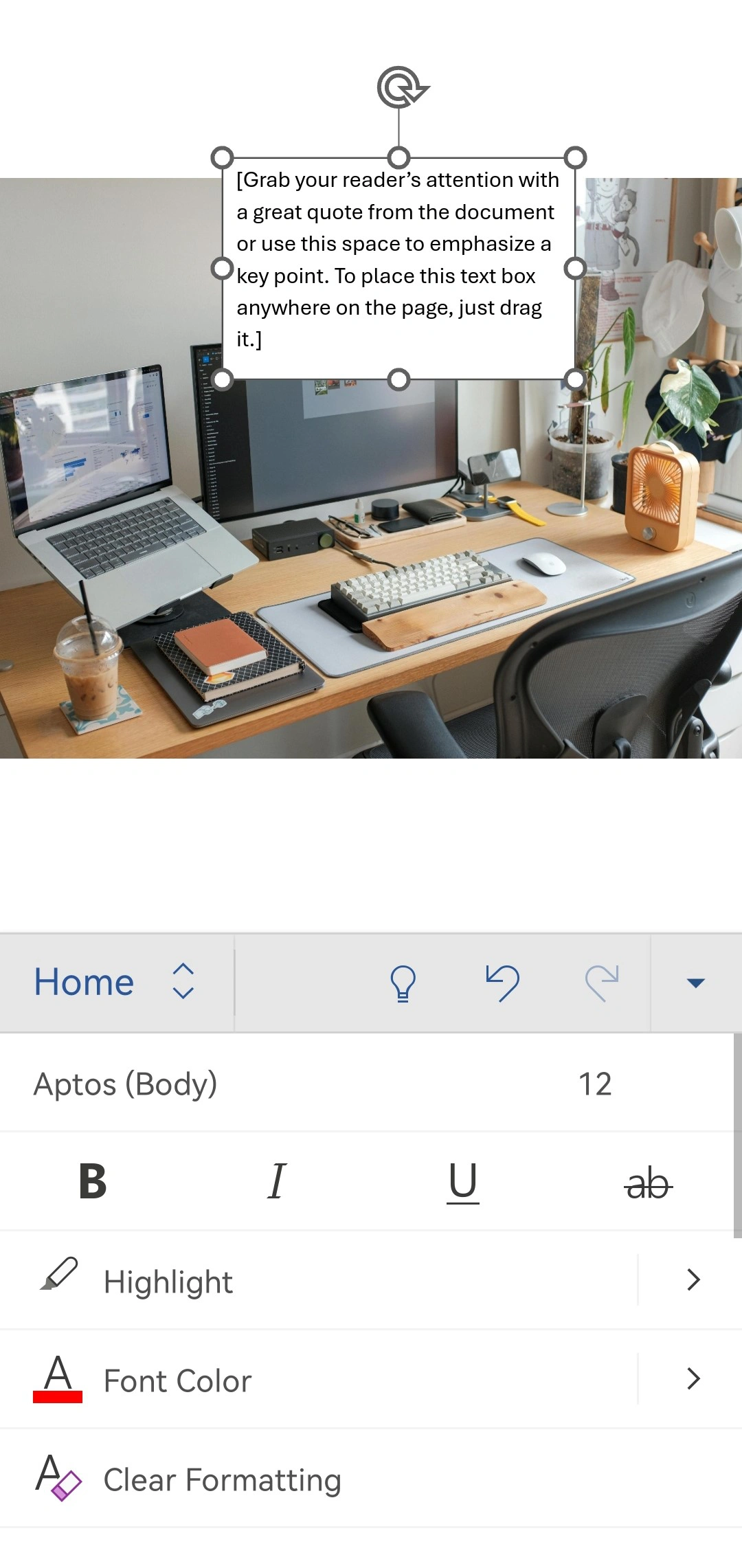 How to Add Text to a Picture in Microsoft Word on a Smartphone