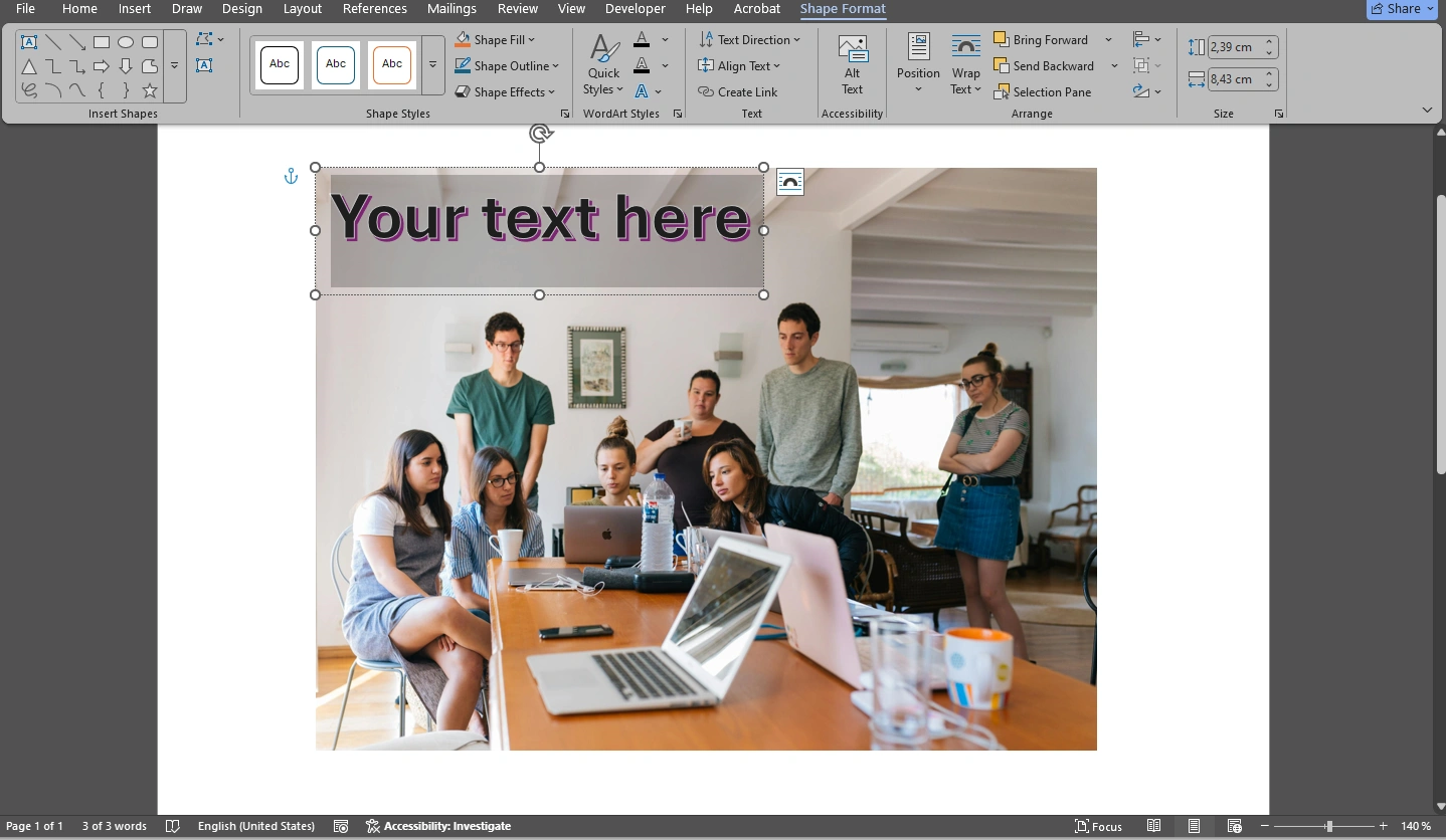 how to add alt text to a picture in word