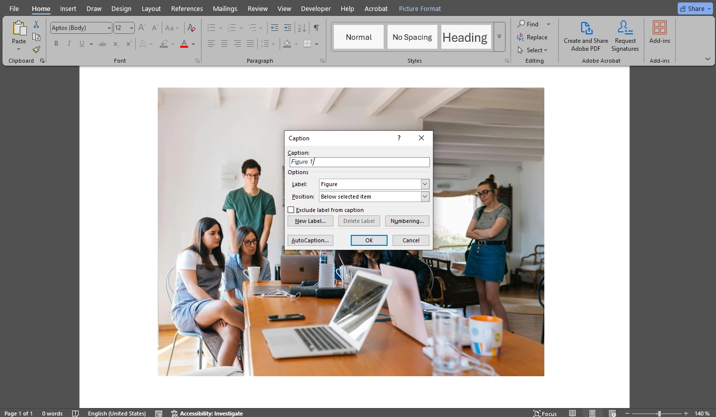 how to add text to a picture in word