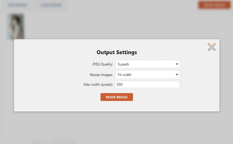 Resize photos
