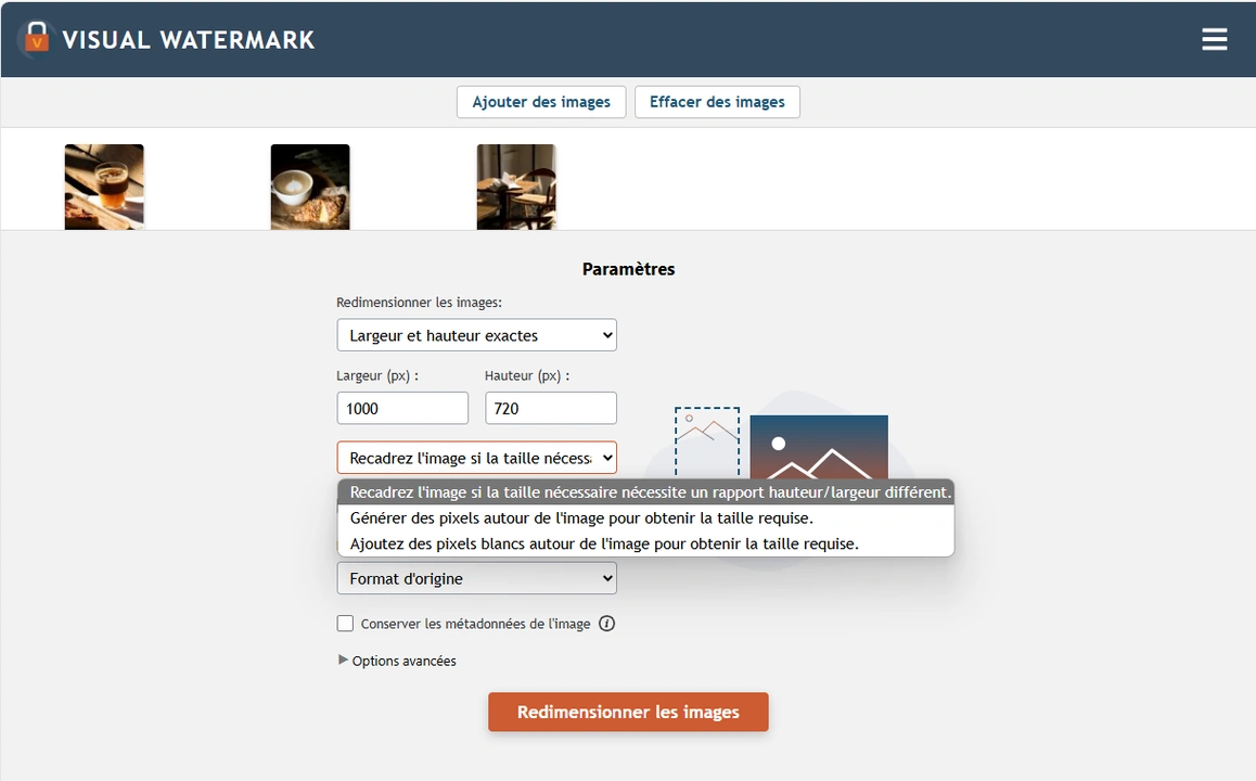 redimensionner image en ligne